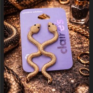 Claire's Gold Snake Earrings